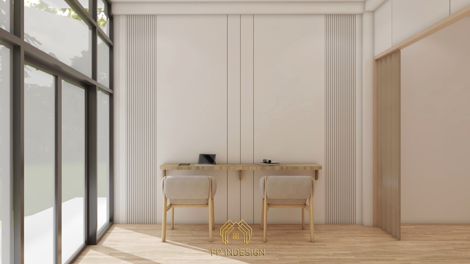ออกแบบตกแต่งภายในบ้านสไตล์โมเดิร์น  ห้องทำงานสวย