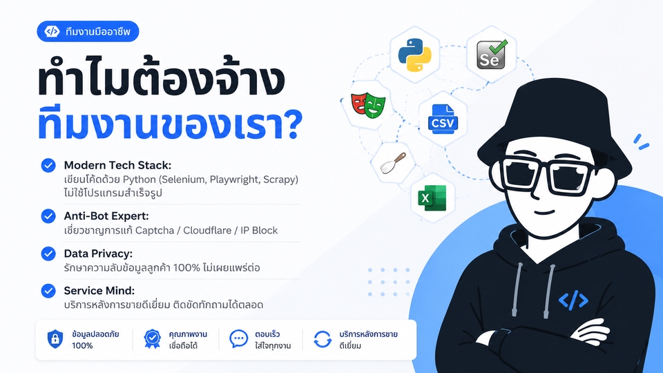 ดึงข้อมูลสินค้า / ดูดเว็บ / ลดงานซ้ำซ้อน ด้วย Python ทีมมืออาชีพ