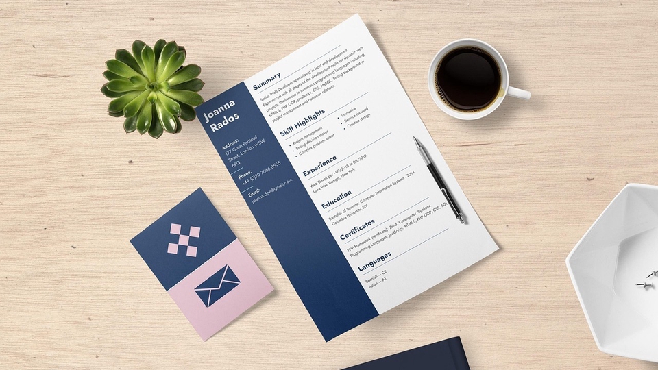 รับทำเรซูเม่และพอร์ตโฟลิโอ ออกแบบมืออาชีพ