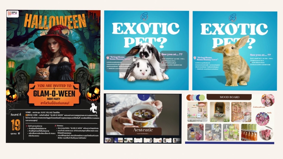 ออกแบบแบนเนอร์ canva งานฮาโลวีน และสัตว์เลี้ยงแปลกใหม่