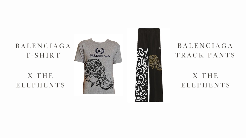 รับสกรีนเสื้อผ้าBalenciagaลายช้าง