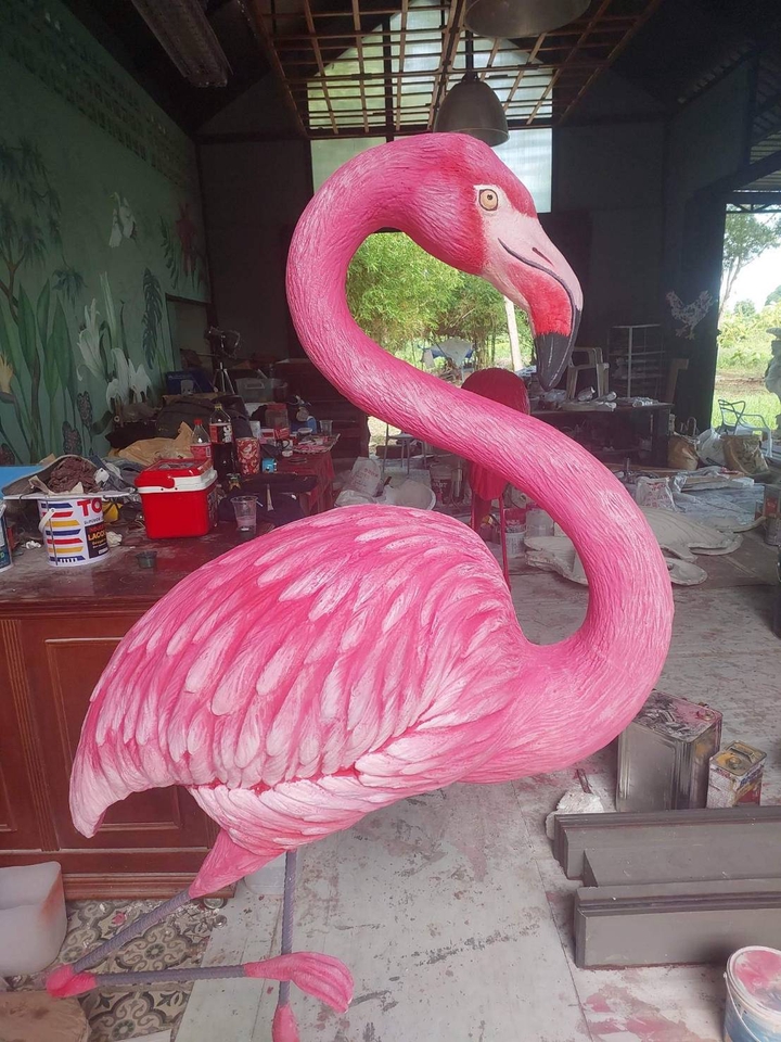 ของขวัญแฮนเมดนกฟลามิงโก ปั้นมือ สวยงาม สั่งทำได้