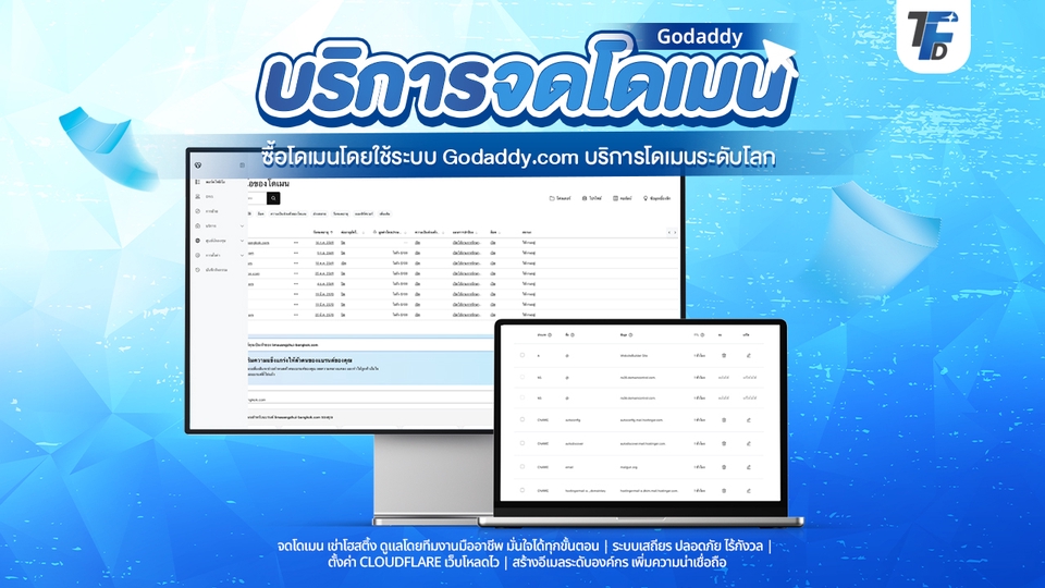 รับจดโดเมน ตั้งค่า DNS & Hosting ติดตั้ง Cloudflare อย่างมืออาชีพ