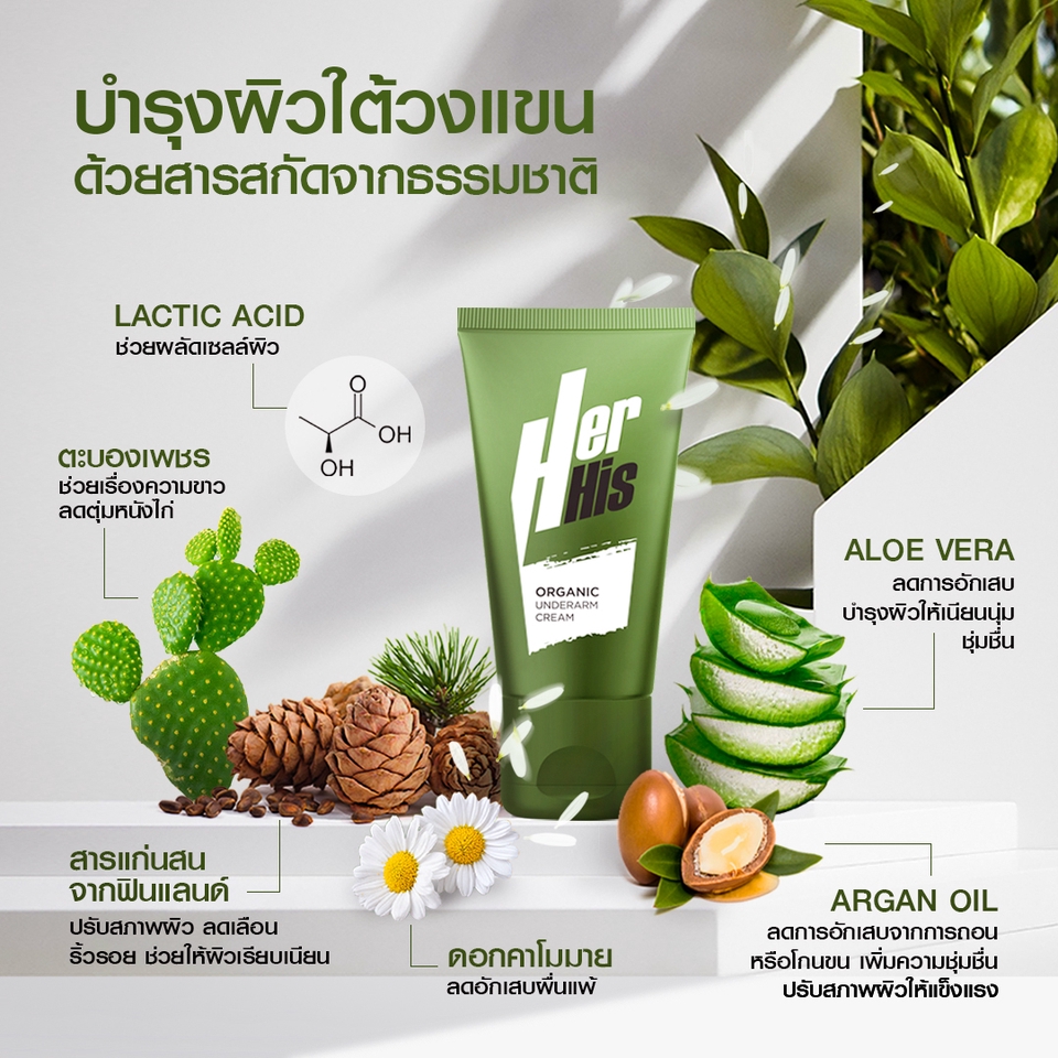 ออกแบบแบนเนอร์สินค้า Her His ครีมบำรุงใต้วงแขน