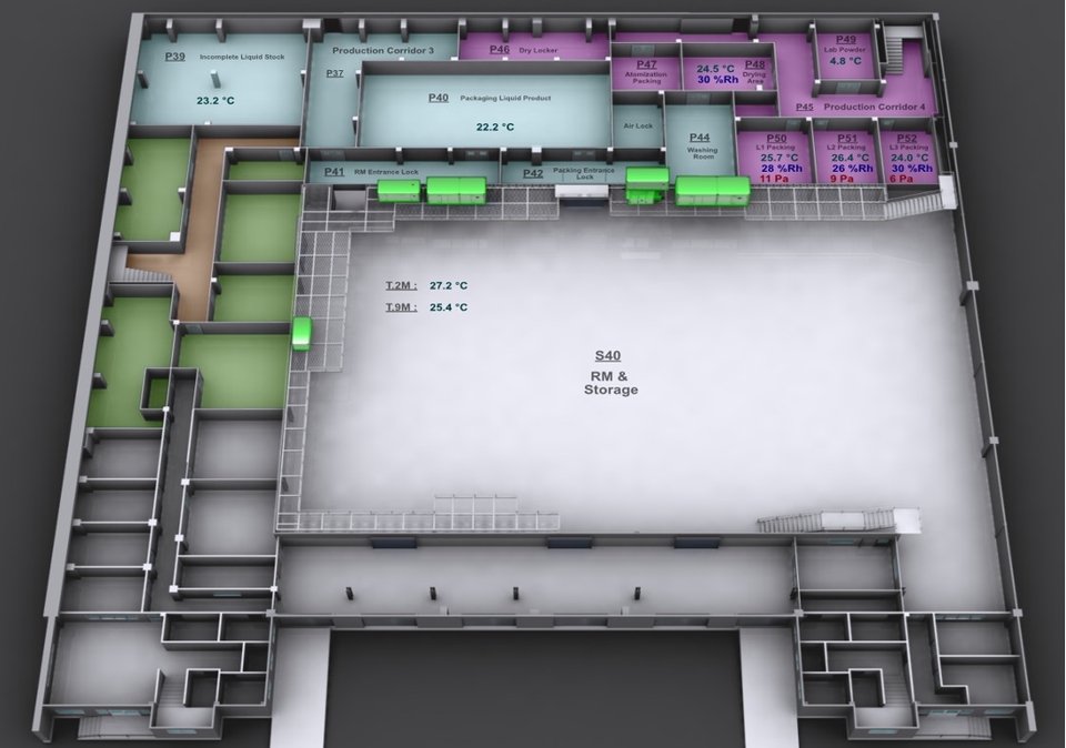 Plan Layout Room Temperature, Humidity,Diff. Pressure Sensor