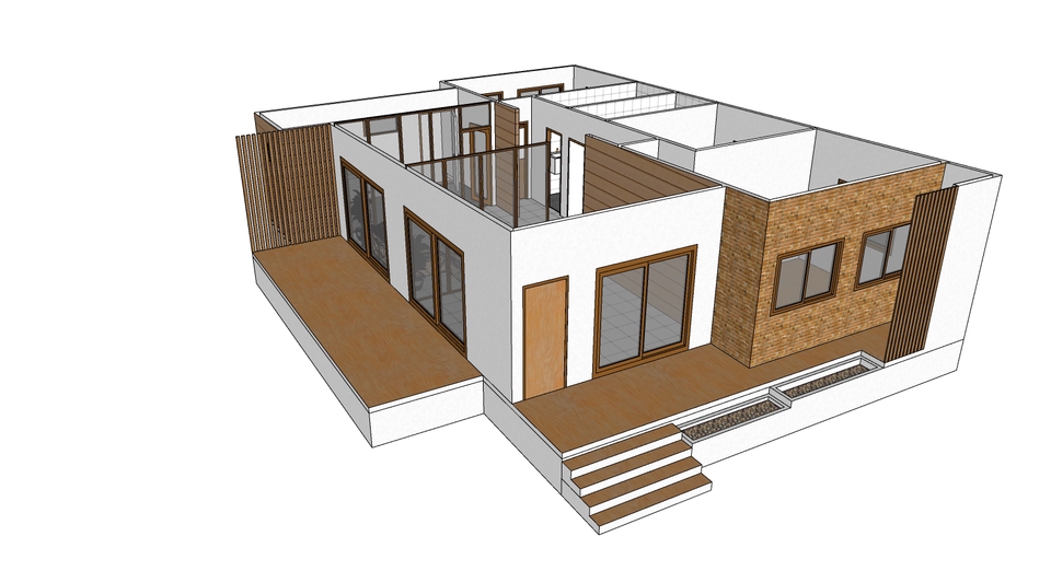 ออกแบบตกแต่งภายในและภายนอก - ออกแบบบ้านเดี่ยว 1 ชั้น 3ห้องนอน - 8