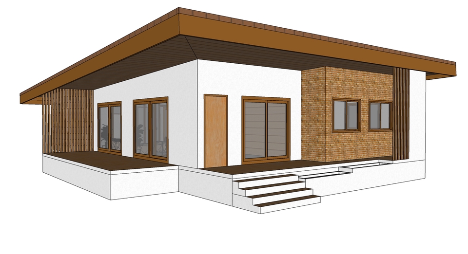 ออกแบบตกแต่งภายในและภายนอก - ออกแบบบ้านเดี่ยว 1 ชั้น 3ห้องนอน - 10