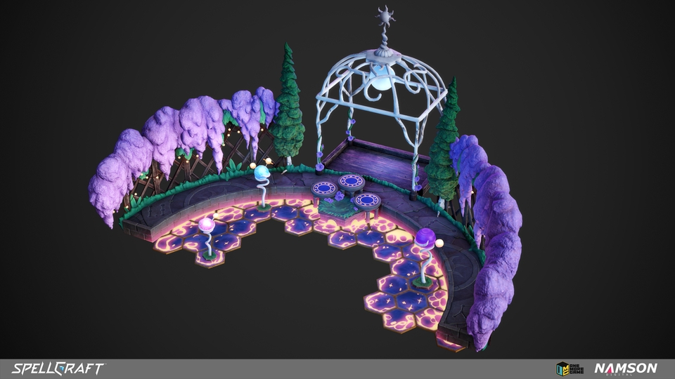 รับทำโมเดล3D สวนเวทมนตร์สวยงาม พร้อมศาลา