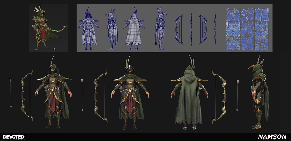 รับทำโมเดล3D ตัวละครนักธนู พร้อมไฟล์ 3D