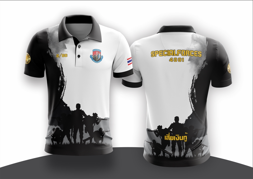 รับสกรีนเสื้อโปโลทีมSpecial Forces สกรีนคุณภาพสูง