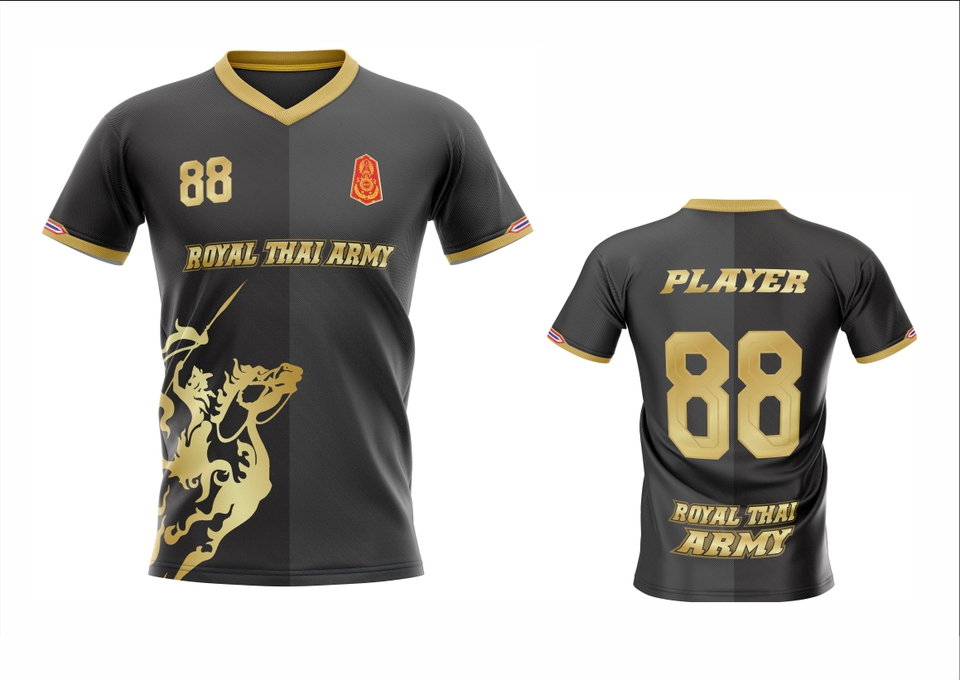 รับสกรีนเสื้อกีฬา ทีมกองทัพบก ดีไซน์หรู
