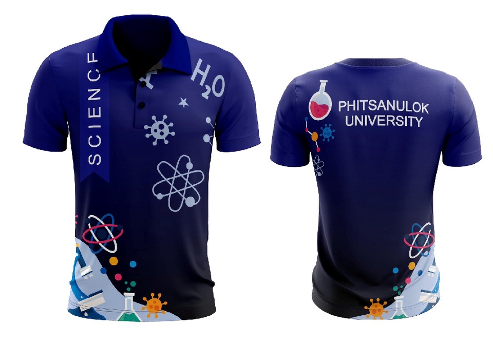 รับสกรีนเสื้อโปโล พิมพ์ลายวิทยาศาสตร์ มหาวิทยาลัยพิษณุโลก