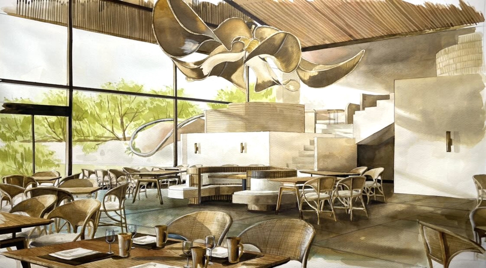 วาดภาพประกอบร้านอาหารหรู ภาพประกอบดิจิตอล