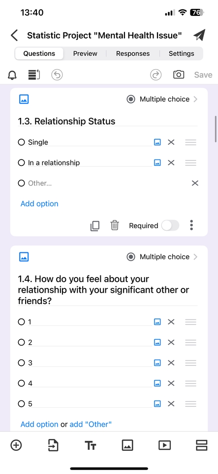 รับทำแบบสอบถามออนไลน์แบบสำรวจความสัมพันธ์และความรู้สึก