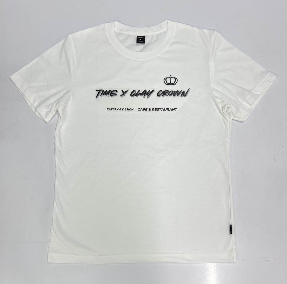 รับสกรีนเสื้อยืดลายTime x Clay Crown สีขาว