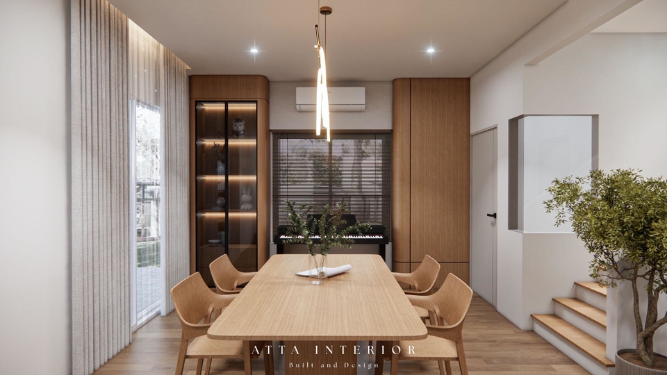 รับออกแบบตกแต่งภายในบ้านสวยสไตล์โมเดิร์น  ห้องรับประทานอาหาร