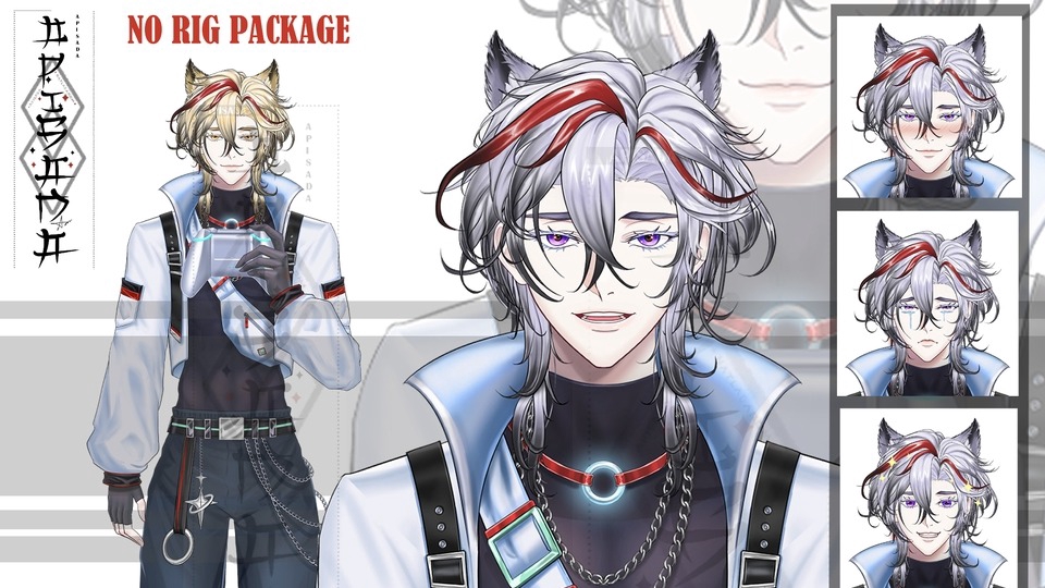 ออกแบบตัวละครชาย สไตล์อนิเมะ วาดภาพตัวละคร คาแรคเตอร์ Vtuber no rig