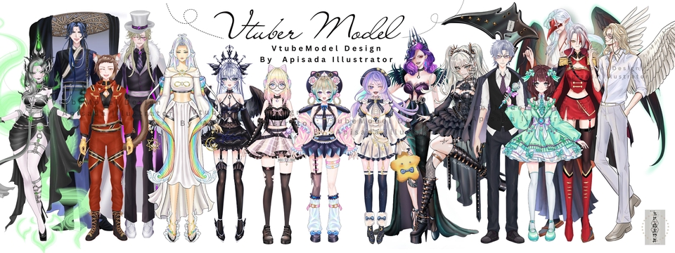 รับออกแบบตัวละคร Vtuber โมเดล 3D ออกแบบตัวการ์ตูนอนิเมะ สไตล์ญี่ปุ่น คาแรคเตอร์