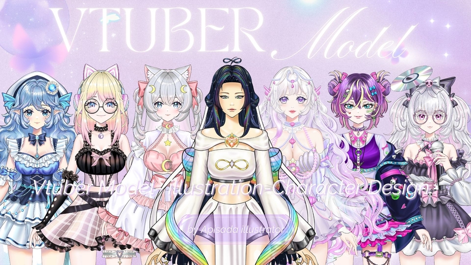 รับออกแบบตัวละคร Vtuber สไตล์อนิเมะญี่ปุ่น น่ารัก โมเดล 3D