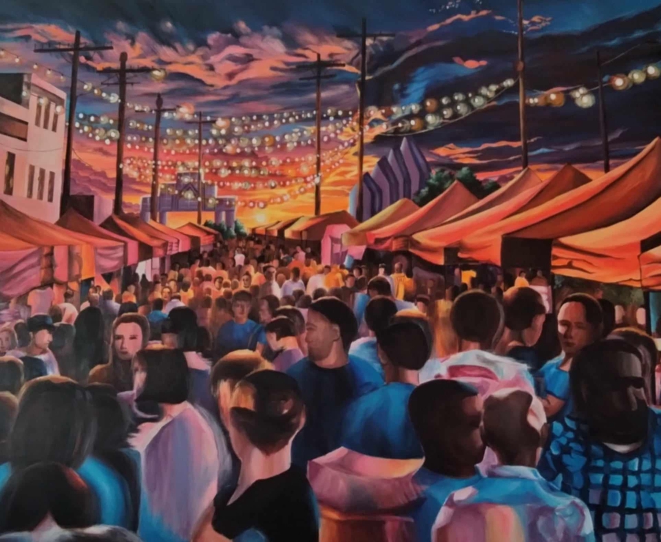 รับวาดภาพเหมือนสีน้ำมัน งานศิลปะตลาดกลางคืน