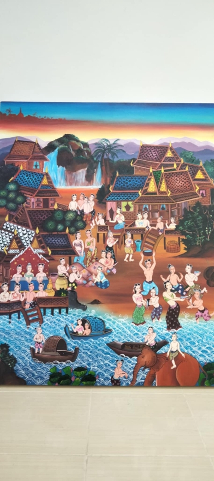 รับวาดภาพเหมือนไทย ภาพเขียนสีน้ำมัน ภาพเขียนสีอะคริลิค ลายไทย