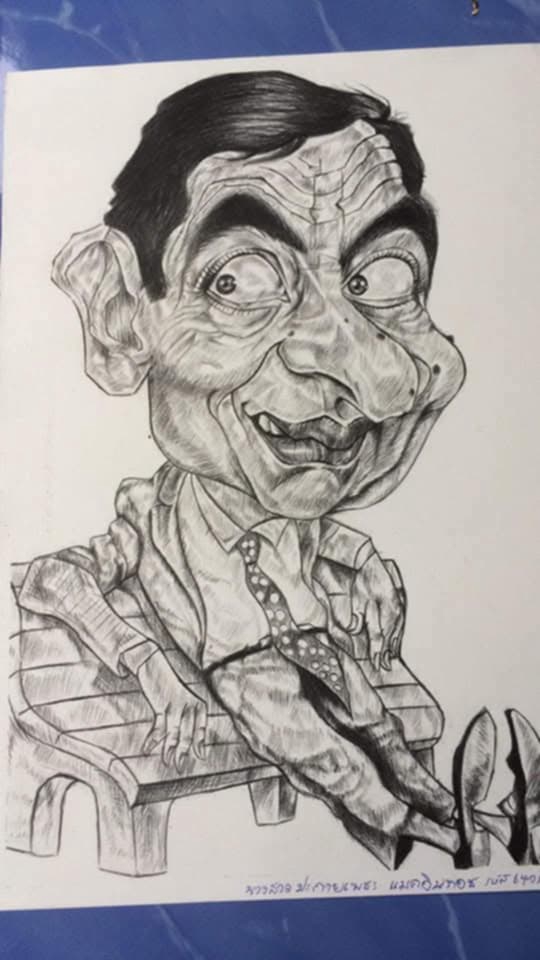 รับวาดภาพเหมือนการ์ตูน mr bean ภาพเหมือนตลกขำๆ