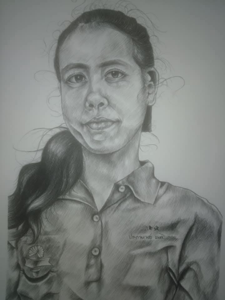 รับวาดภาพเหมือน ภาพเหมือนจริงระบายสีดินสอ