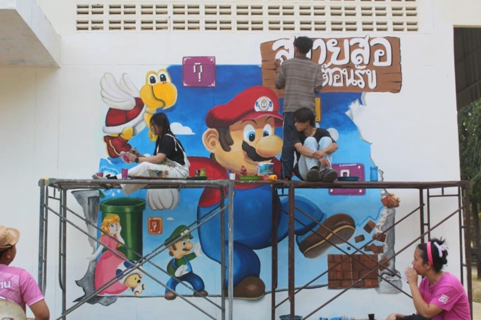 รับวาดภาพเหมือนการ์ตูน สไตล์มาริโอ วาดภาพคน