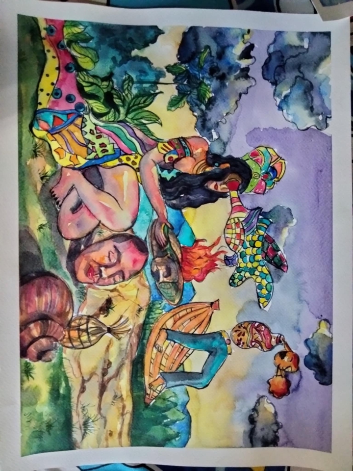 รับวาดภาพเหมือน สีน้ำ ภาพวาดบุคคล ศิลปะแฟนตาซี