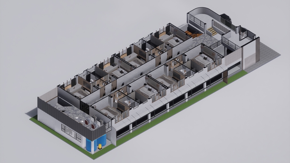 ออกแแบบเรนเดอร์งาน isometric interior