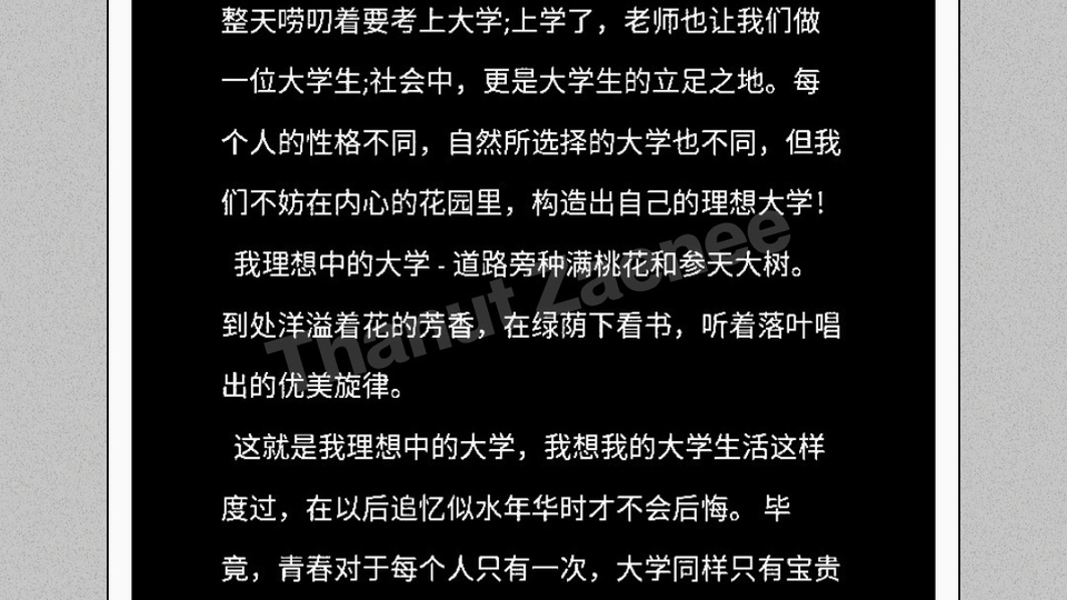 บริการเขียนบมความภาษาจีน หัวข้อเกี่ยวกับโรงเรียนในฝัน