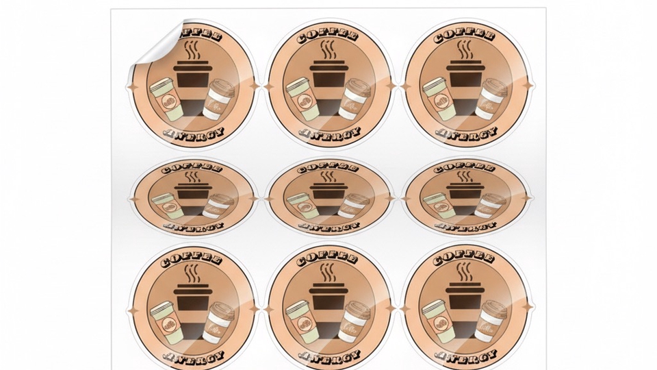 แผ่นสติกเกอร์ติดเเก้วกาแฟ