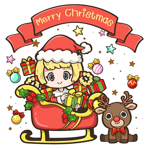 ภาพวาดเวกเตอร์คริสต์มาส เด็กหญิงน่ารักในซานตาคลอส