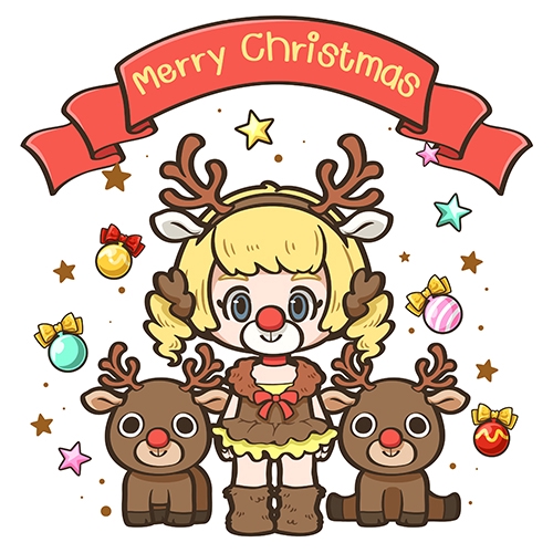 วาดเวกเตอร์คริสต์มาส น่ารัก กวางเรนเดียร์