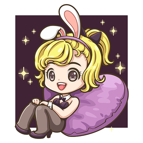 วาดภาพเวกเตอร์การ์ตูนสาวน่ารักชุดกระต่าย