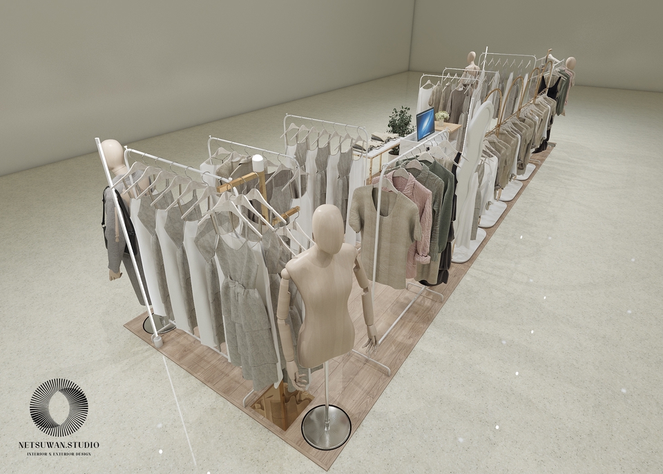 ออกแบบร้านค้า3D perspective มุมมองสินค้าเรียบหรู