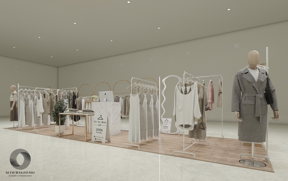 ออกแบบร้านค้า3D perspective มุมมองภายในสวยงาม