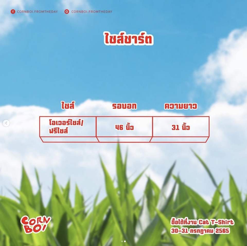 ออกแบบแบนเนอร์สินค้า Cornboi ขนาดไซส์ต่างๆ