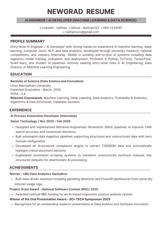 Portfolio & Resume - รับตรวจและแก้ไข หรือ สร้าง New Resume/CV (ENG) โดย HR - 11