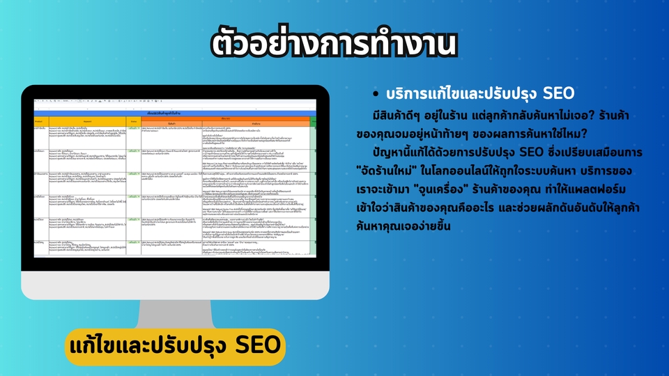 รับดูแลร้านค้าออนไลน์ บริการ SEO ครบวงจร