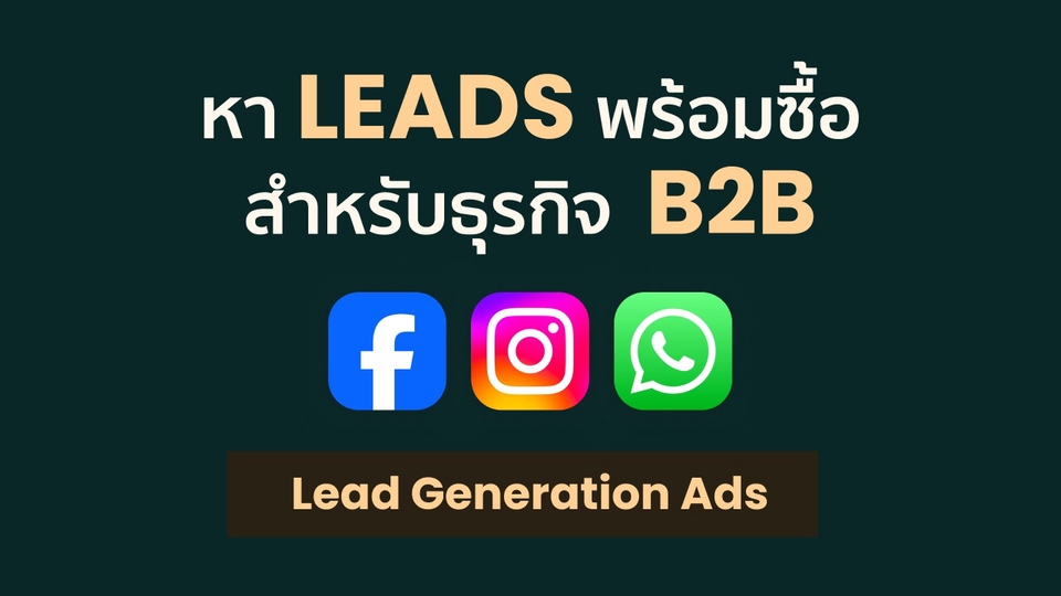 Facebook & Instagram Ads Services ของ Pun Zeepongsekul ช่วยหา Leads พร้อมซื้อสำหรับธุรกิจ B2B