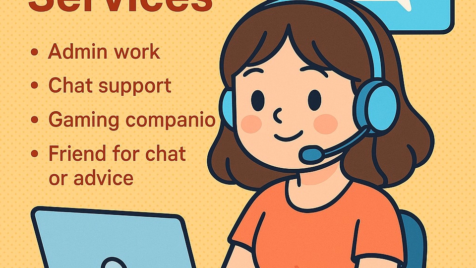 รับงานแอดมินตอบแชท ดูแลลูกค้า เป็นเพื่อนคุยเพื่อนเล่นเกม หรือปรึกษาปัญหาต่าง ๆ ตอบไว ใจเย็นค่ะ