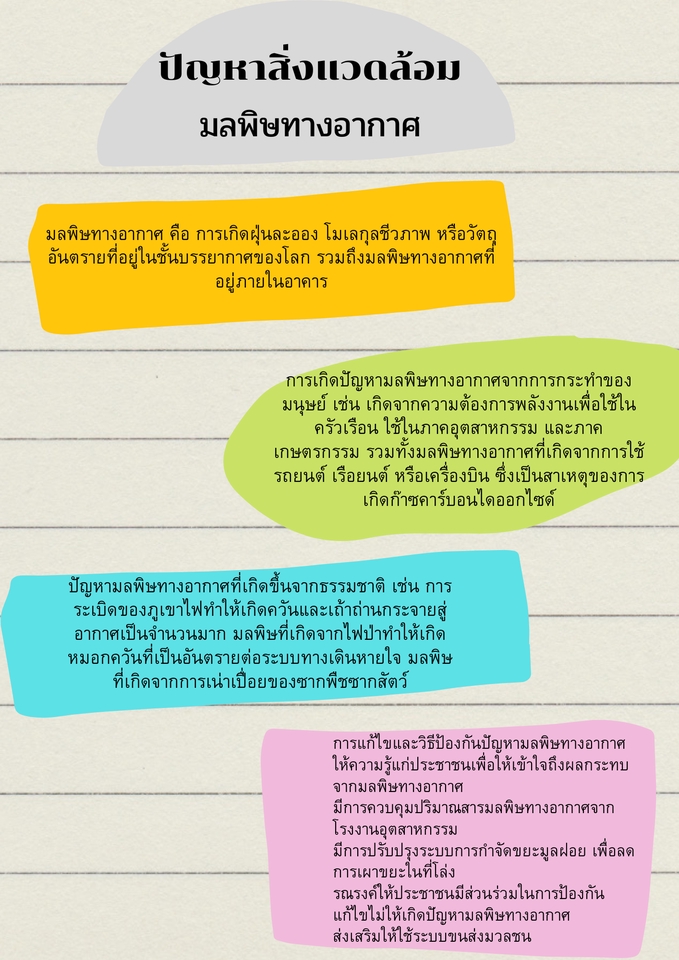 ออกแบบแคนวา ทำสไลด์แคนวาเกี่ยวกับมลพิษทางอากาศ