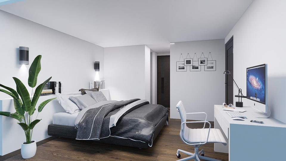 งานเรนเดอร์ภายในห้องนอน #InteriorRender #รับขึ้น 3D Model #รับRender