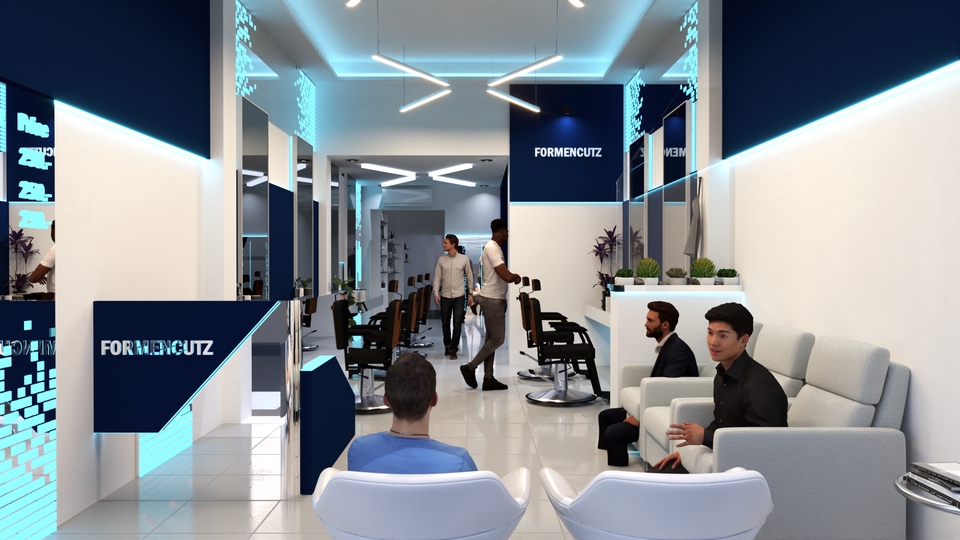 รับออกแบบตกแต่งภายในร้านทำผมที่ทันสมัย