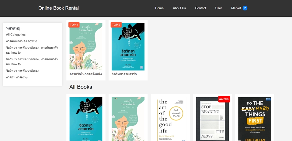รับทำเว็บไซต์ขายของออนไลน์ พร้อมระบบเช่าหนังสือออนไลน์