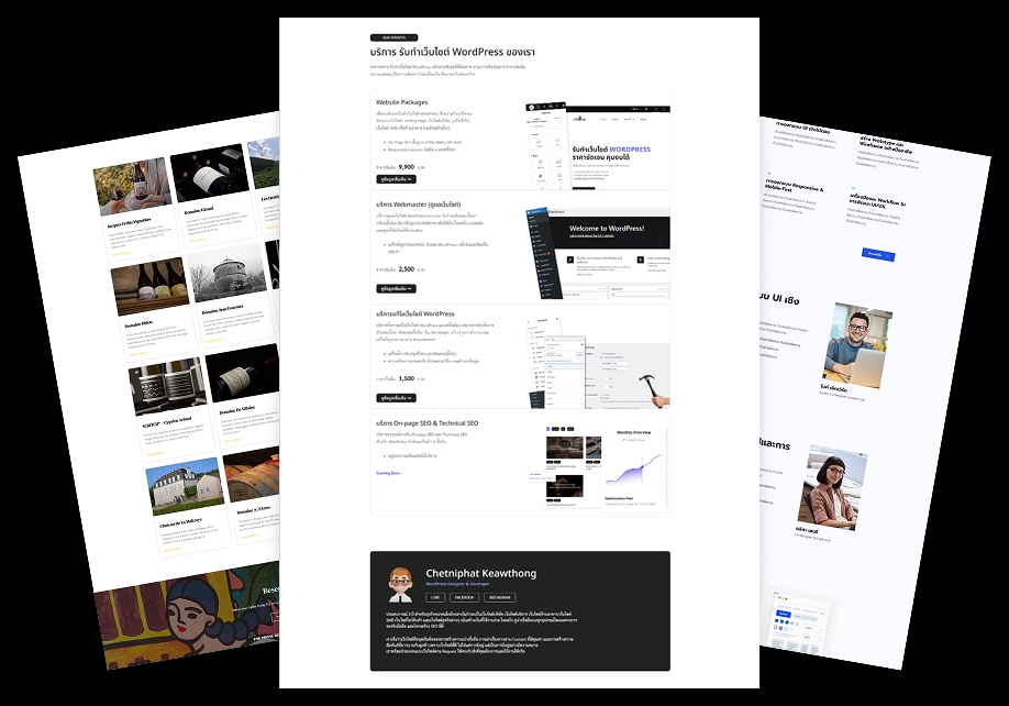 เว็บไซต์แสดงแพ็กเกจบริการรับทำเว็บไซต์ WordPress ตั้งแต่ Website Packages, Webmaster และบริการ SEO