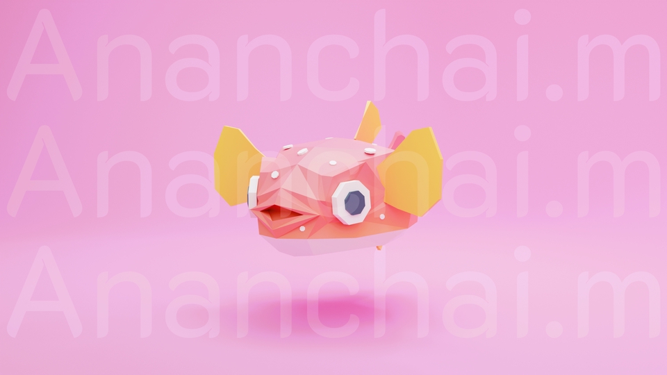 รับทำโมเดล3D ปลาปักเป้า น่ารัก 3D packshot