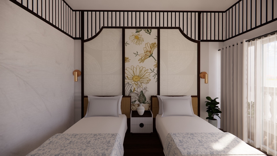 ออกแบบบ้าน3D perspective มุมมองห้องนอนสวย