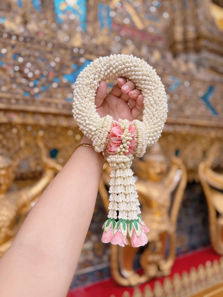 รับจ้างทำบุญออนไลน์ ทำบุญไหว้พระ พวงมาลัยดอกมะลิ